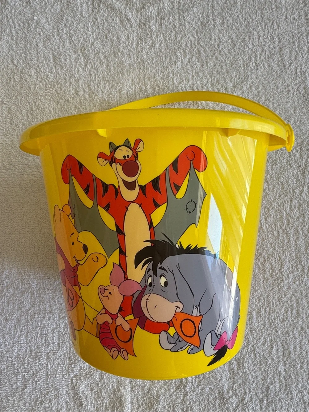 Disney Yellow Winnie the Pooh Halloween Candy Bucket with Tigger, Pooh & Friends